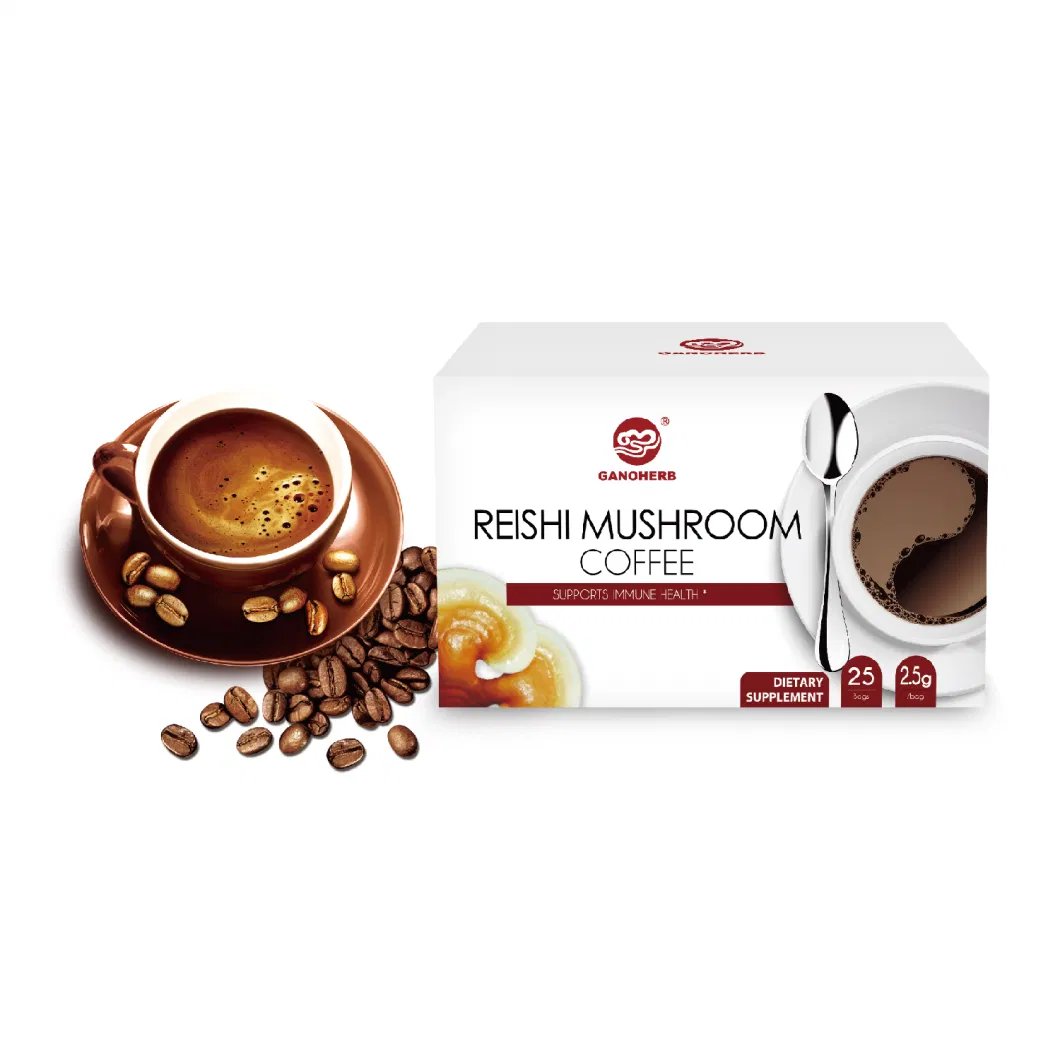 OEM Reishi Mushroom Ganoderma Black Instant Coffee 2 in 1 Lingzhi Coffee